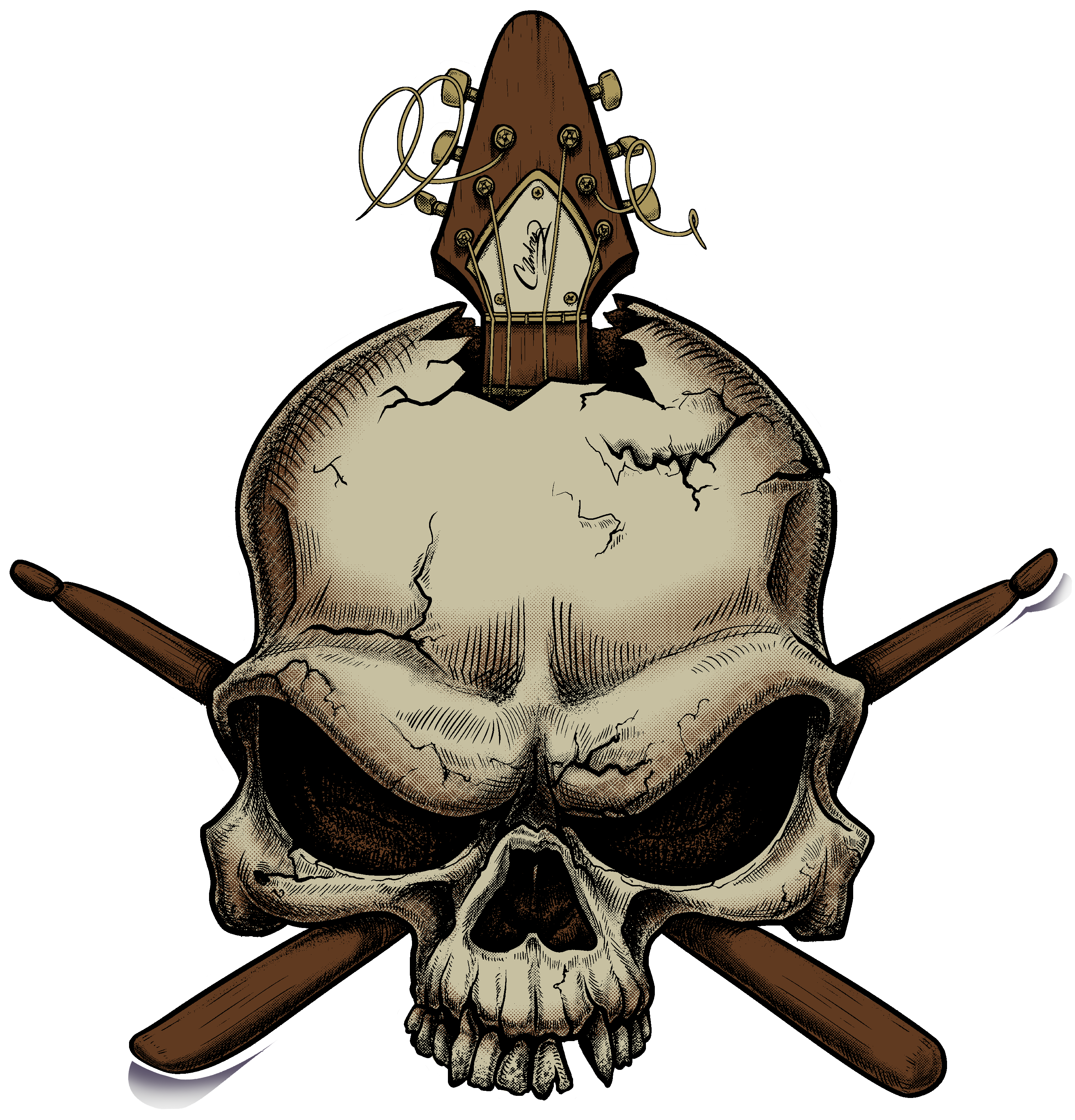 Skull Band Sticker
